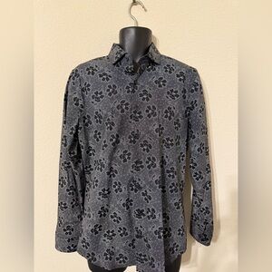 Express Extra Slim Black white Floral Dress Shirt